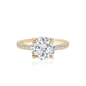 Dome Pave Diamonds Engagement Ring