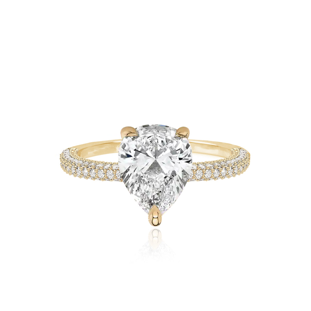 Dome Pave Diamonds Engagement Ring