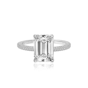 Dome Pave Diamonds Engagement Ring