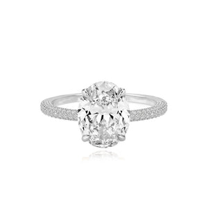 Dome Pave Diamonds Engagement Ring