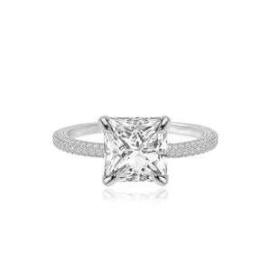 Dome Pave Diamonds Engagement Ring