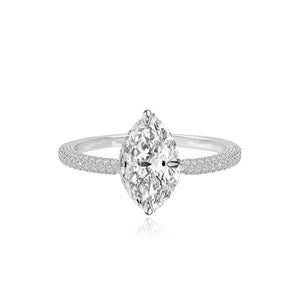 Dome Pave Diamonds Engagement Ring