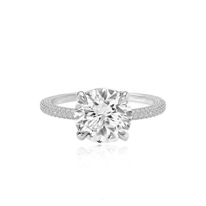 Dome Pave Diamonds Engagement Ring