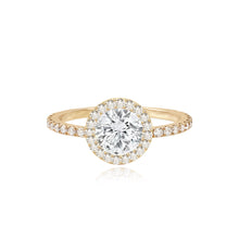 Load image into Gallery viewer, Pave Band with Halo Engagement Ring
