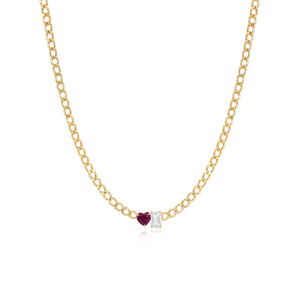 Medium Two-Gemstones Necklace