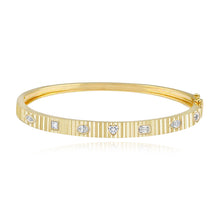 Load image into Gallery viewer, Multi Shape Diamonds Fluted Bangle
