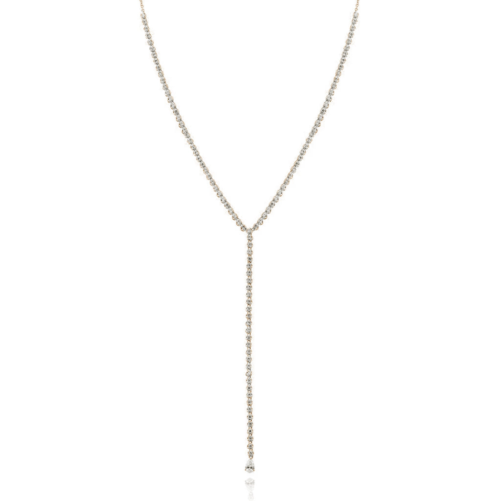 Pear Drop Lariat Tennis Necklace