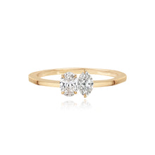 Load image into Gallery viewer, Petite Two Diamond Gold Ring
