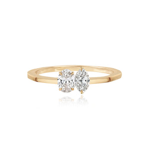 Petite Two Diamond Gold Ring