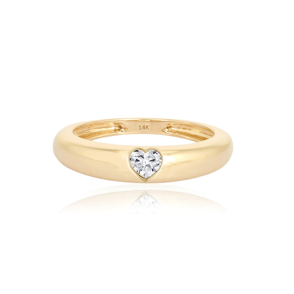 Petite Solitaire Diamond Dome Ring