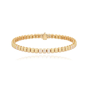 Emerald Cut Diamond Golden Bracelet