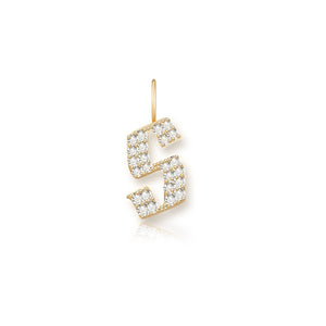 Small Pave Gothic Initial Charm