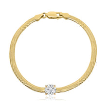 Load image into Gallery viewer, Solitaire Diamond Snake Bracelet
