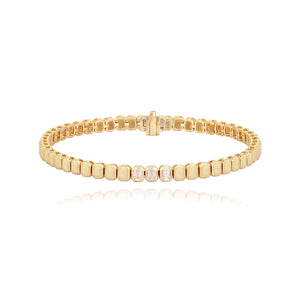 Emerald Cut Diamond Golden Bracelet