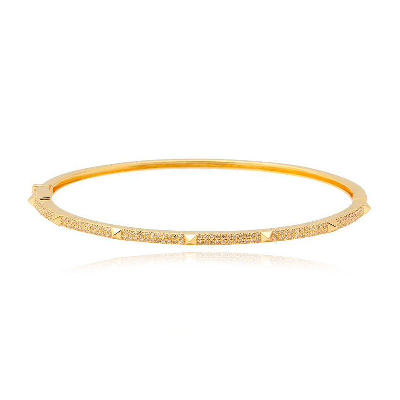 Thin Pave with Spikes Bangle