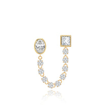 Load image into Gallery viewer, Two Bezel Solitaire Diamond Chain Earring
