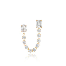 Load image into Gallery viewer, Two Solitaire Diamond Chain Earring
