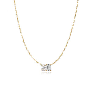 Two Lab Diamond Necklace 2CT