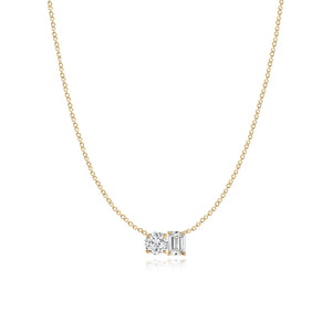 Two Lab Diamond Necklace 2CT