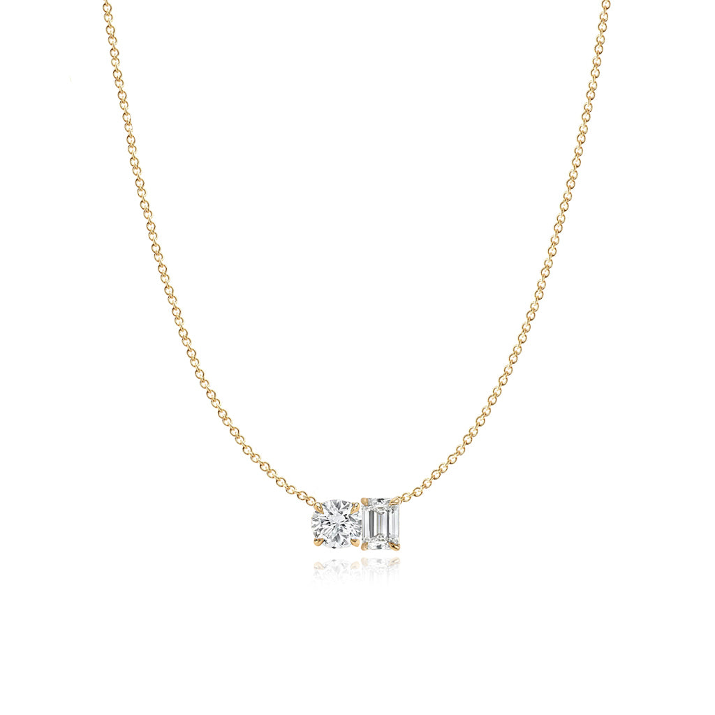 Two Lab Diamond Necklace 2CT