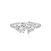 Load image into Gallery viewer, Two Diamond Pave Band Engagement Ring
