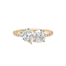 Load image into Gallery viewer, Two Diamond Pave Band Engagement Ring
