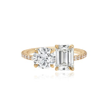 Load image into Gallery viewer, Two Diamond Pave Band Engagement Ring
