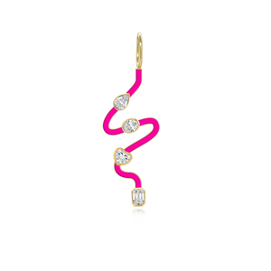 Wiggly Enamel Multi Diamonds Charm