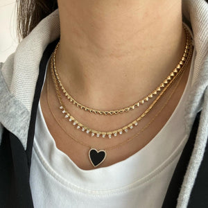 Golden Heart Tennis Necklace