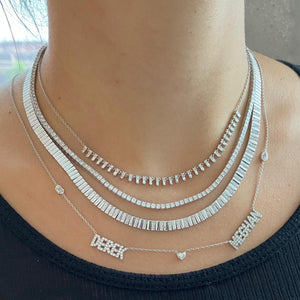 Baguette Diamond Chain Necklace