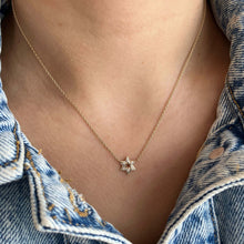 Load image into Gallery viewer, Fluted Pave Outline Star of David Necklace
