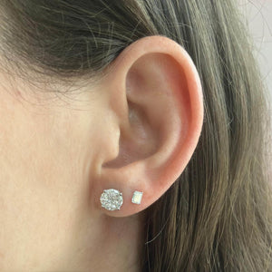 Illusion Round Diamond Stud Earrings