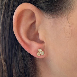 Pave Flower Studs