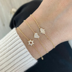 Tiny Pave Star of David Bracelet