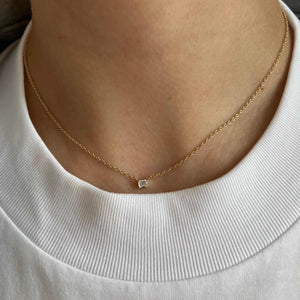 Small Solitaire Diamond Necklace