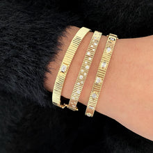 Load image into Gallery viewer, Multi Shape Diamonds Fluted Bangle
