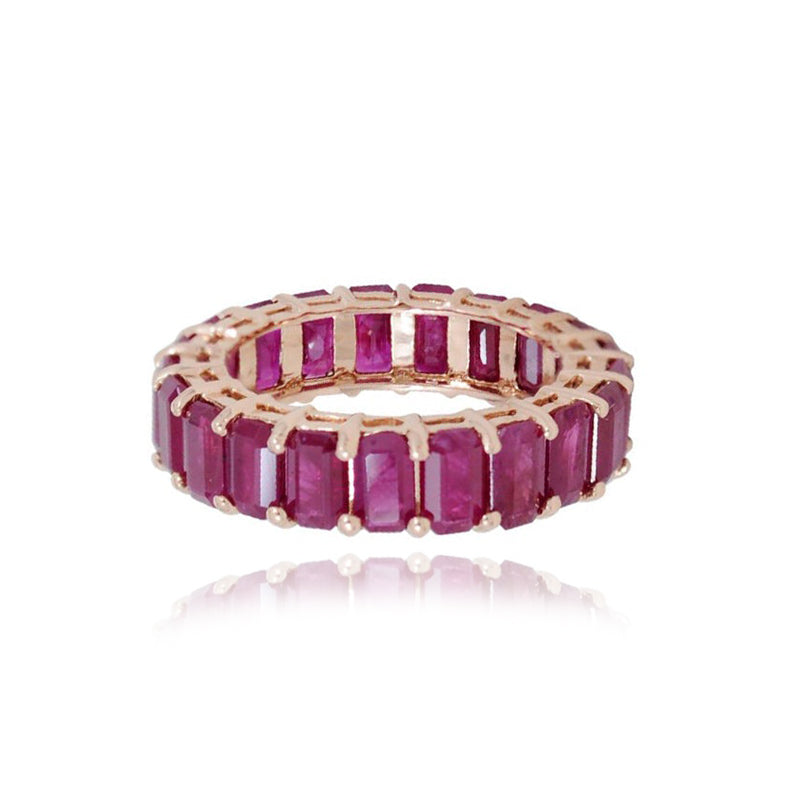 Ruby Eternity Ring Emerald Cut