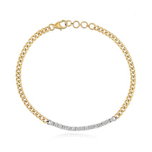 Load image into Gallery viewer, Large Diamonds Bar Cuban Gold Bracelet
