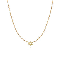 Load image into Gallery viewer, Fluted Pave Outline Star of David Necklace

