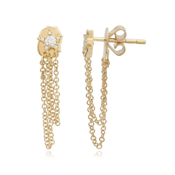 Diamond Star Chain Earring