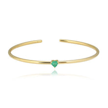Load image into Gallery viewer, Solitaire Emerald Cuff Bangle
