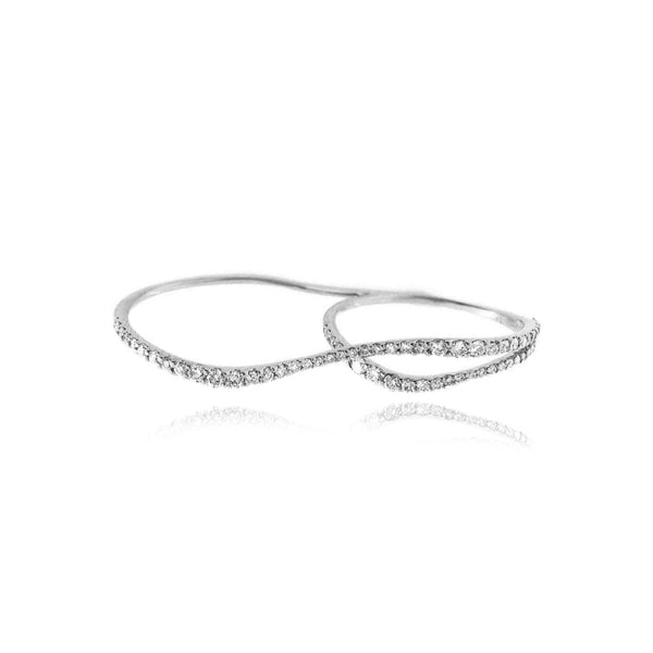 Double Wave Two Finger Ring