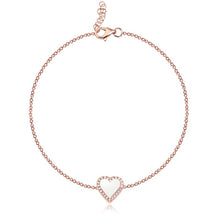 Load image into Gallery viewer, Small Pave Outline Stone Heart Bracelet
