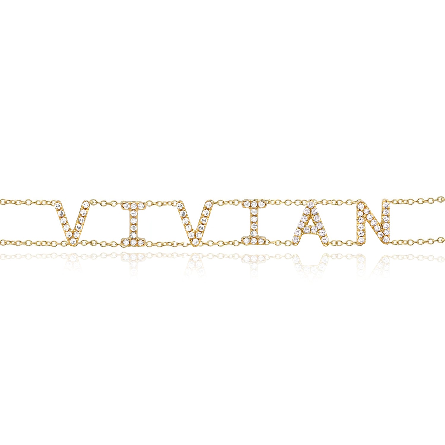 Two Chains Bold Name Bracelet – Sarita Waich Jewelry