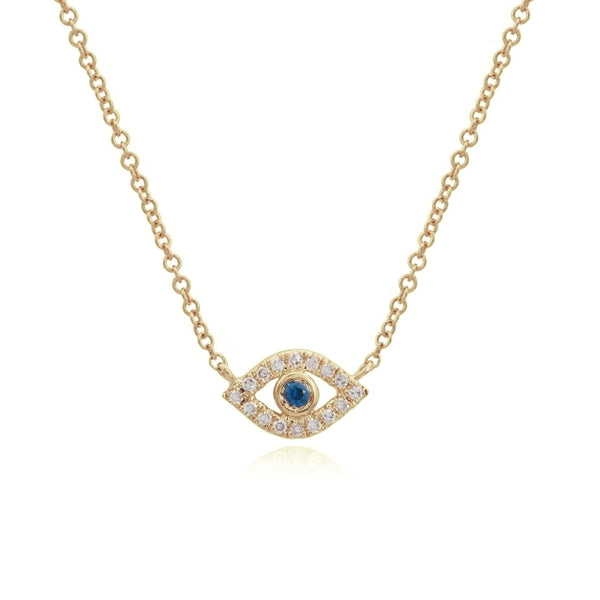 Mini Gold Diamond Open Evil Eye Necklace