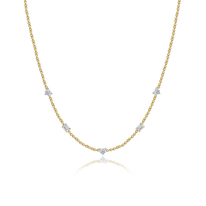 Five Multishape Solitaire Diamond Necklace