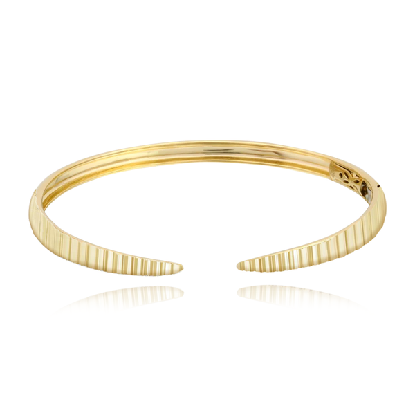 Fluted Claw Gold Bangle
