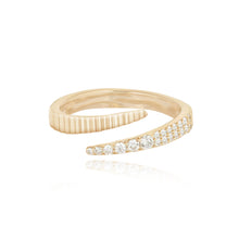 Load image into Gallery viewer, Fluted Swirl Gold and Pave Ring
