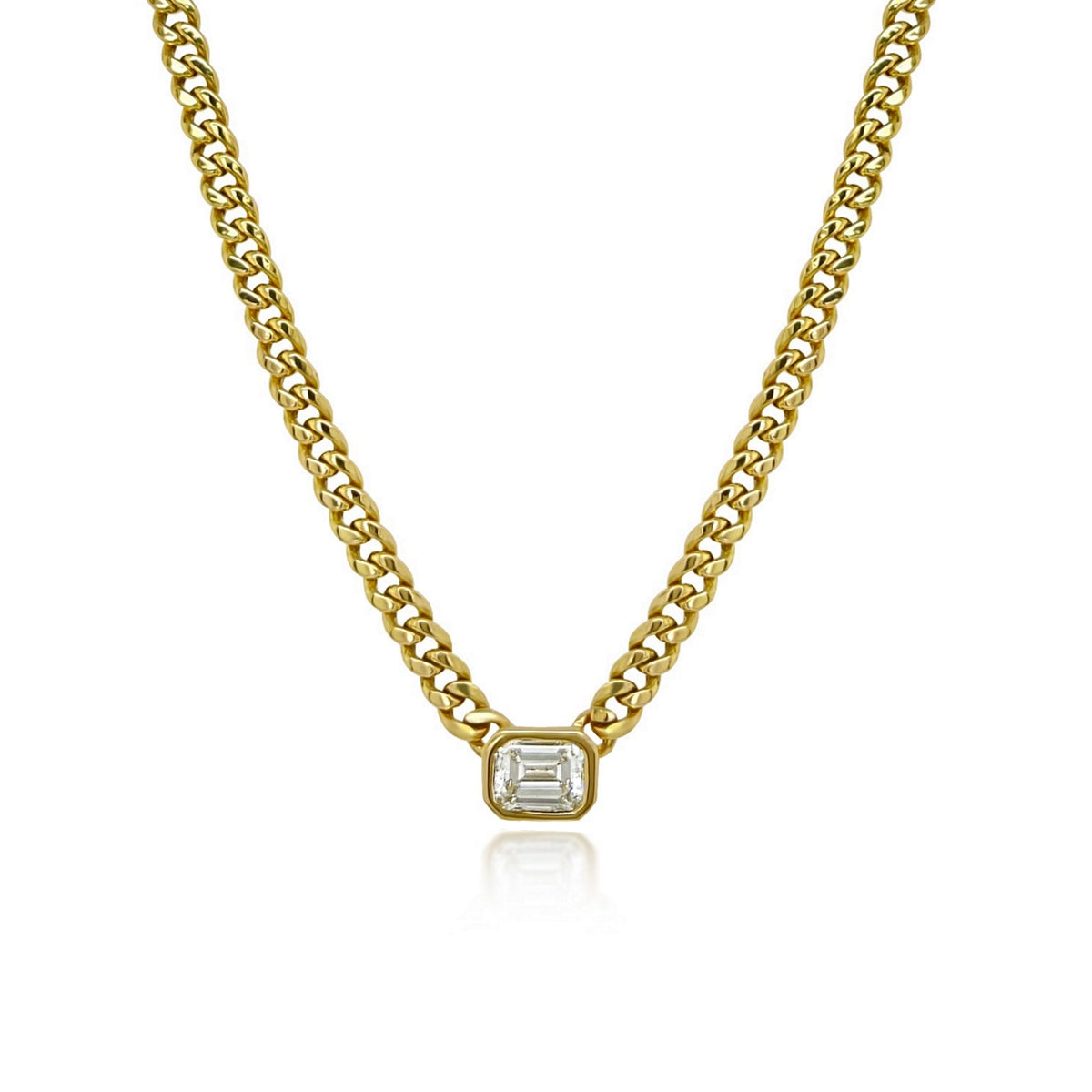 Emerald Cut Diamond Necklace – RAVIPA