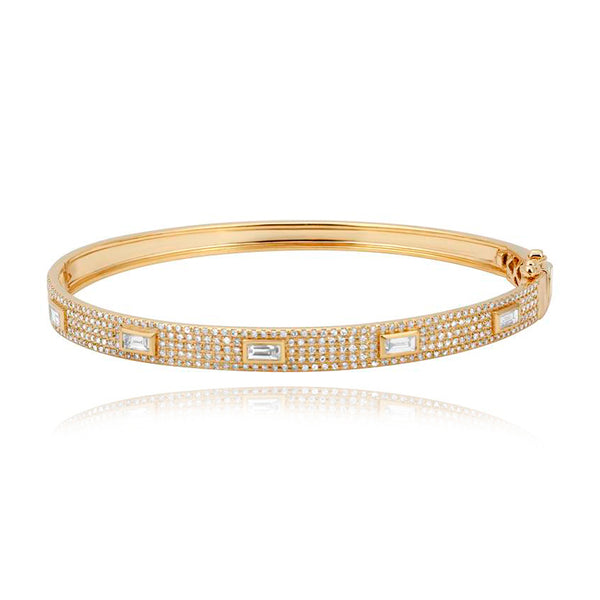 Large Baguette and Pave Bangle